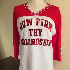 Victorias Secret PINK Red Ohio State Bling T-Shirt